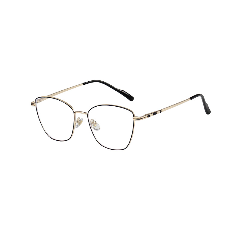 F93017 Marco de gafas de ordenador óptico ojo de gato de metal para mujer